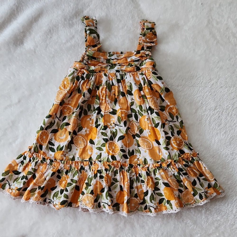 Floral 🍊 Orange🍊 Kids Dress By SINCERELY JULES
